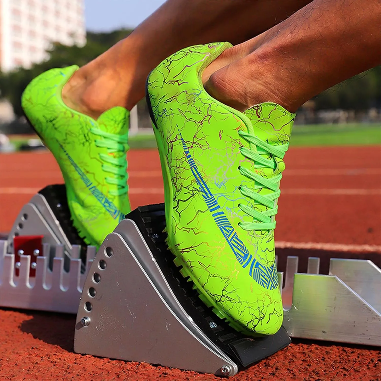 Track Spikes Shoes Field Distance Running Men's Spikes Sprint Sneakers Athletic Race Jumping Breathable Training Lightweight Track Shoes for Mens Girls Women