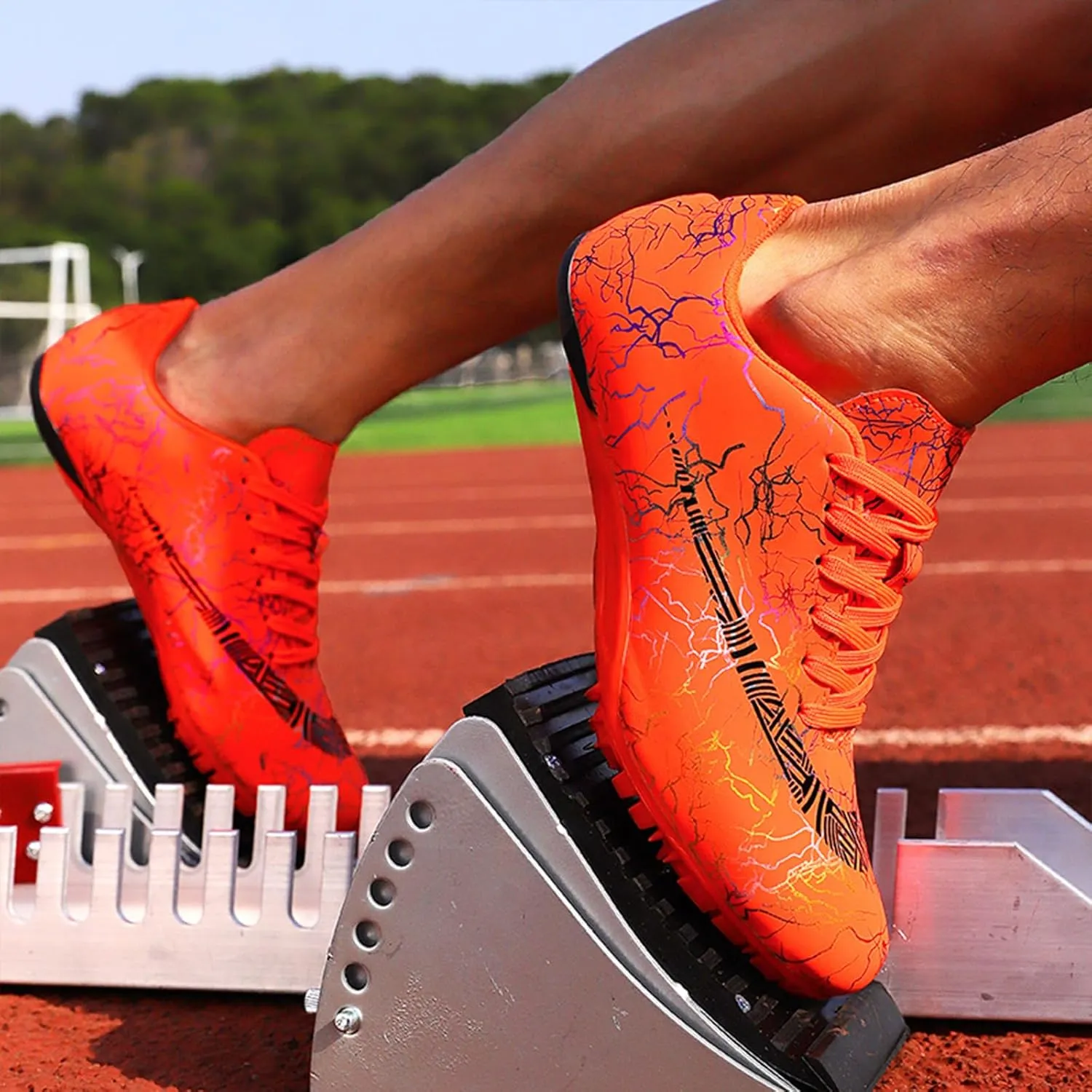 Track Spikes Shoes Field Distance Running Men's Spikes Sprint Sneakers Athletic Race Jumping Breathable Training Lightweight Track Shoes for Mens Girls Women