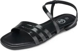 Trary Sandals for Women, Womens Sandals Shoes Square Open Toe Cute Strappy Women's Flats Sandals for Dressy Beach Summer Wedding Comfortable Casual Sandalias De Mujer