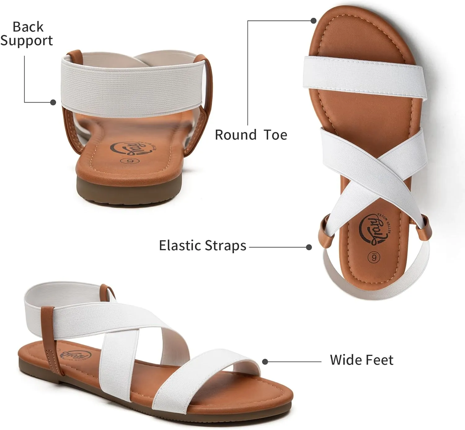 Trary Sandals Women, Womens Sandals, Flat Sandals for Women Dressy Summer, Women's Sandals, Elastic Sandals for Women, Cute Sandals, Open Toe Dress Sandals,Wide Sandles Womans, Sandalias Para Mujer