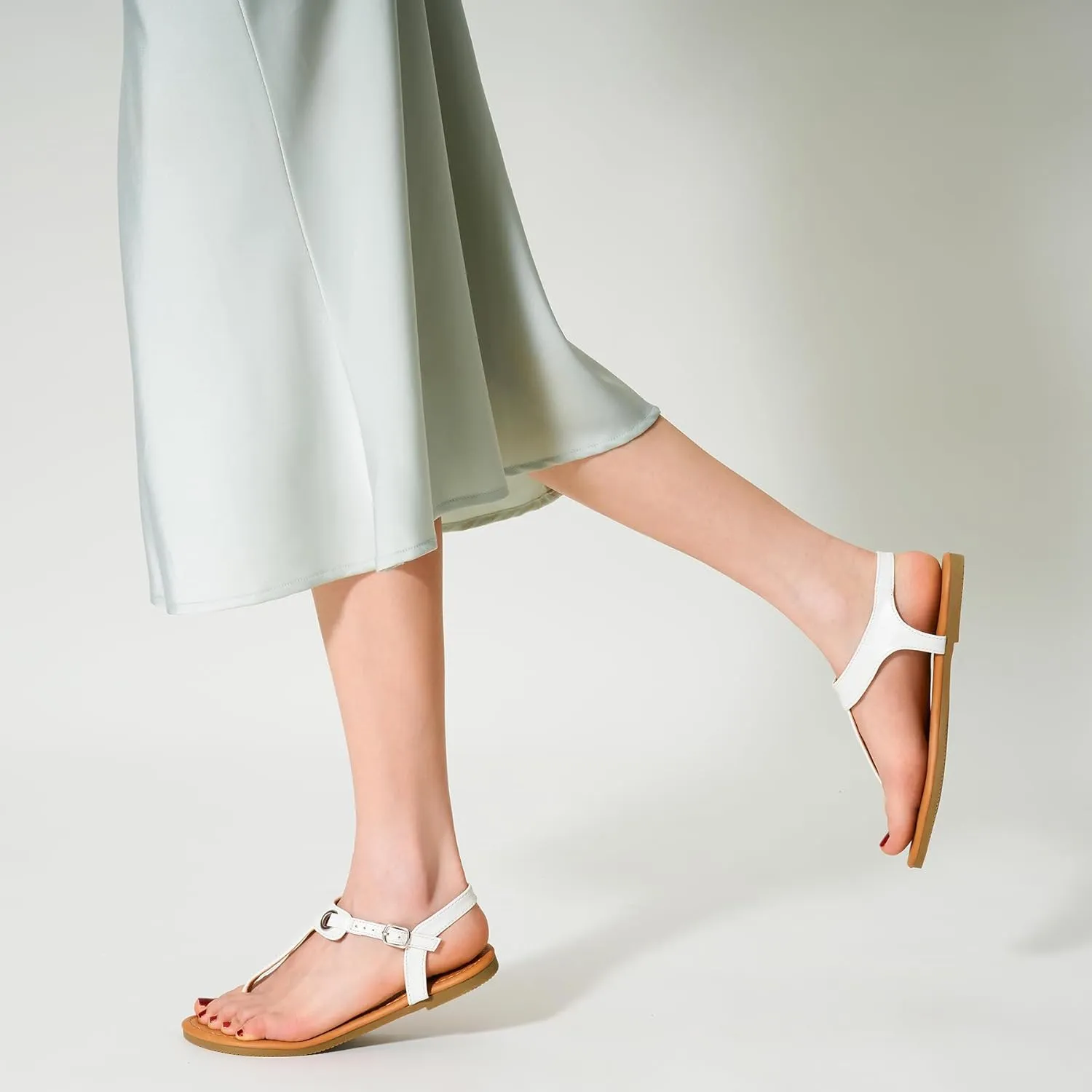 Trary Sandals Womens, Thong Sandals for Women with T-Strap, Adjustable Ankle Buckle for Women Sandals, Flat Sandals for Women Dressy, Cute Sandals for Women, Summer Sandals for Women 2023