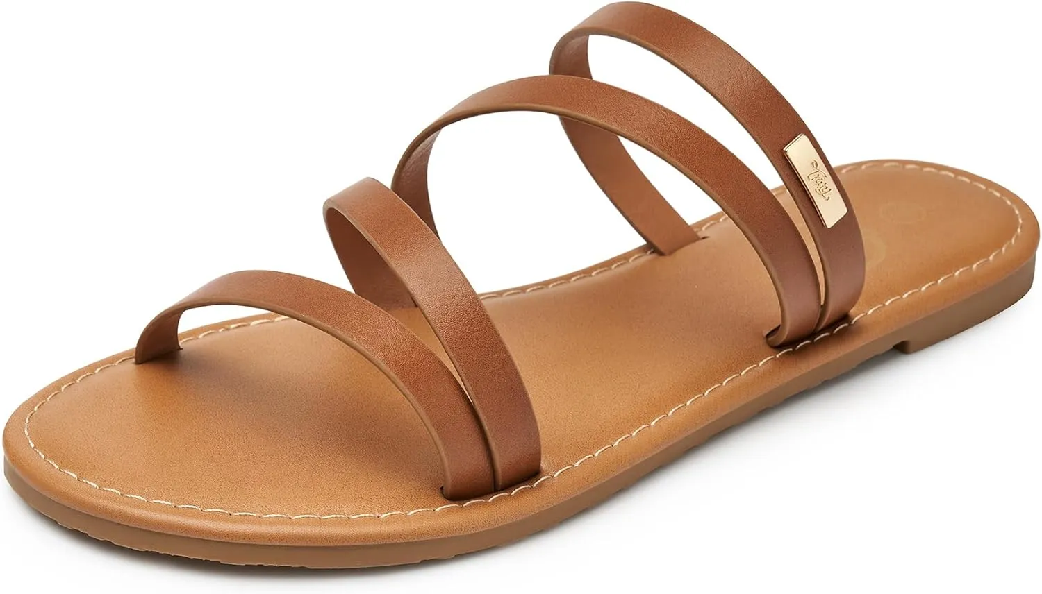 Trary Women's Flat Sandals,Strappy Flip Flops Dressy,Comfortable Slide for Girls' Summer