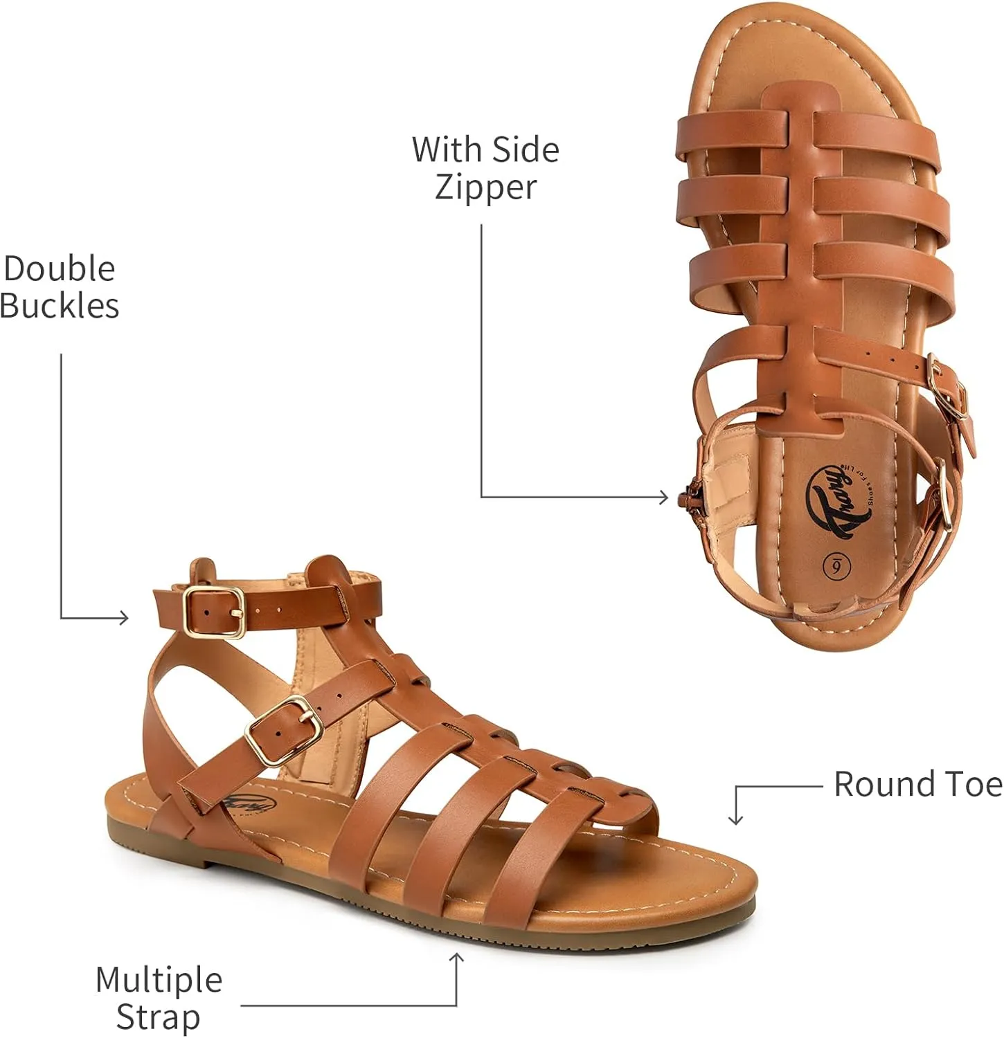 Trary Womens Sandals, Gladiator Sandals for Women, Wide Width Sandals for Women, Strappy Sandals, Flat Sandals for Women, Trendy Sandals Women Dressy Summer Flat, Comfortable Sandals Women