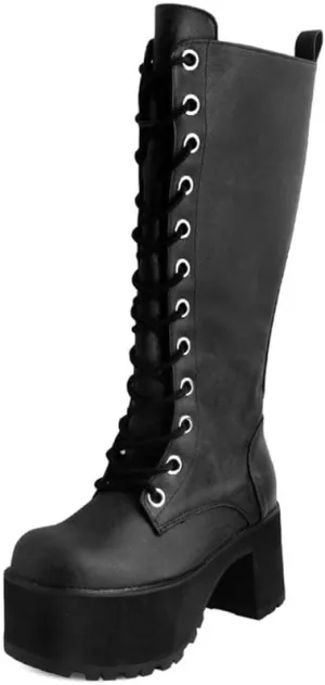 T.U.K. Shoes A9649L Womens Boots, Distressed Knee-High Nosebleed Boot