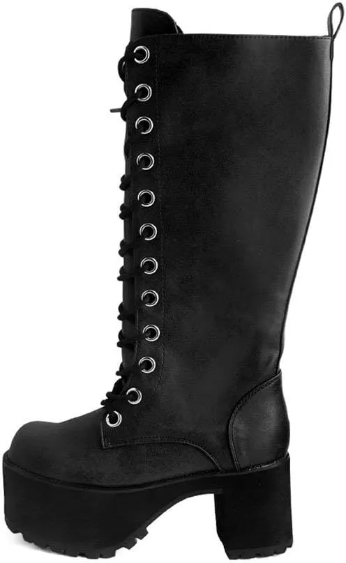 T.U.K. Shoes A9649L Womens Boots, Distressed Knee-High Nosebleed Boot