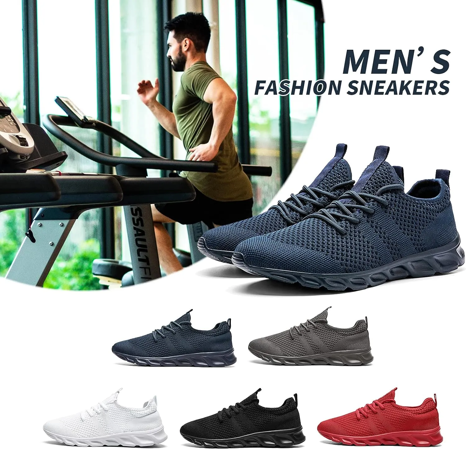 Tvtaop Mens Tennis Shoes Athletic Running Shoes Lightweight Sneakers Non Slip Walking Gym Shoes