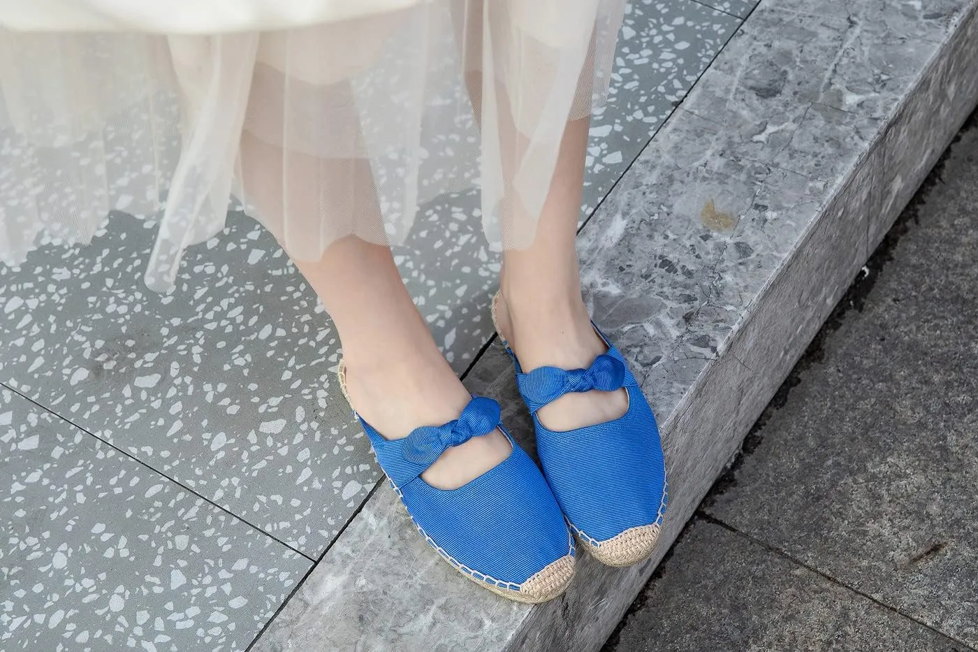 U-lite Women's Casual Bowknot Embellishment Slip-On Flats Loafers Flax Mule Shoes Espadrilles