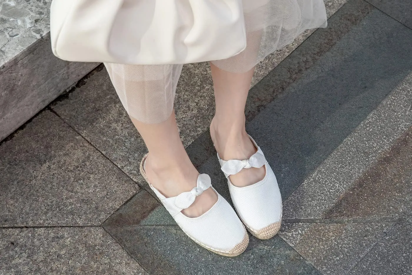 U-lite Women's Casual Bowknot Embellishment Slip-On Flats Loafers Flax Mule Shoes Espadrilles