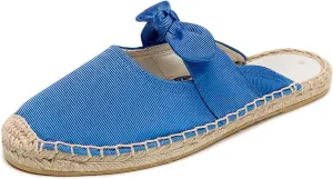 U-lite Women's Casual Bowknot Embellishment Slip-On Flats Loafers Flax Mule Shoes Espadrilles