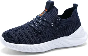 UMANPOO Kids Running Shoes Boys Girls Barefoot Slip On Sneakers Casual Walking Tennis Athletic Gym Sock Shoes Non Slip