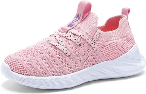 UMANPOO Kids Running Shoes Boys Girls Barefoot Slip On Sneakers Casual Walking Tennis Athletic Gym Sock Shoes Non Slip