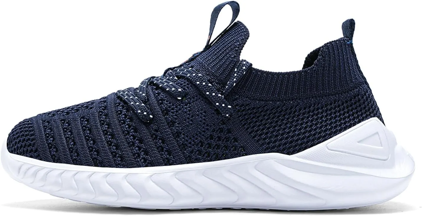 UMANPOO Kids Running Shoes Boys Girls Barefoot Slip On Sneakers Casual Walking Tennis Athletic Gym Sock Shoes Non Slip