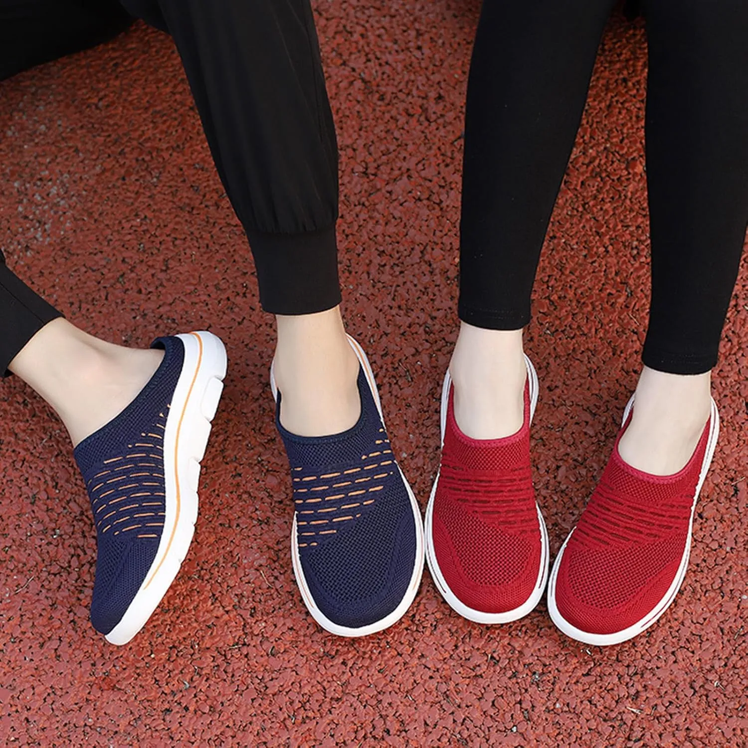 Unsiex Soft Sole Mules Summer Breathable Mesh Hollow Out Closed Toe Open Back Wedge Sandals Lightweight Comfortable Non-Slip Rubber Soles Walking Shoes