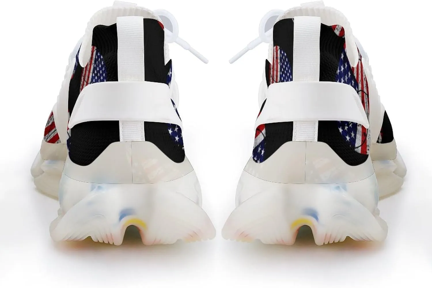 USA Flag Volleyball Running Shoes for Men Low Top Athletic Training Shoe Sports Walking Shoes Non-Slip Gym Sneakers
