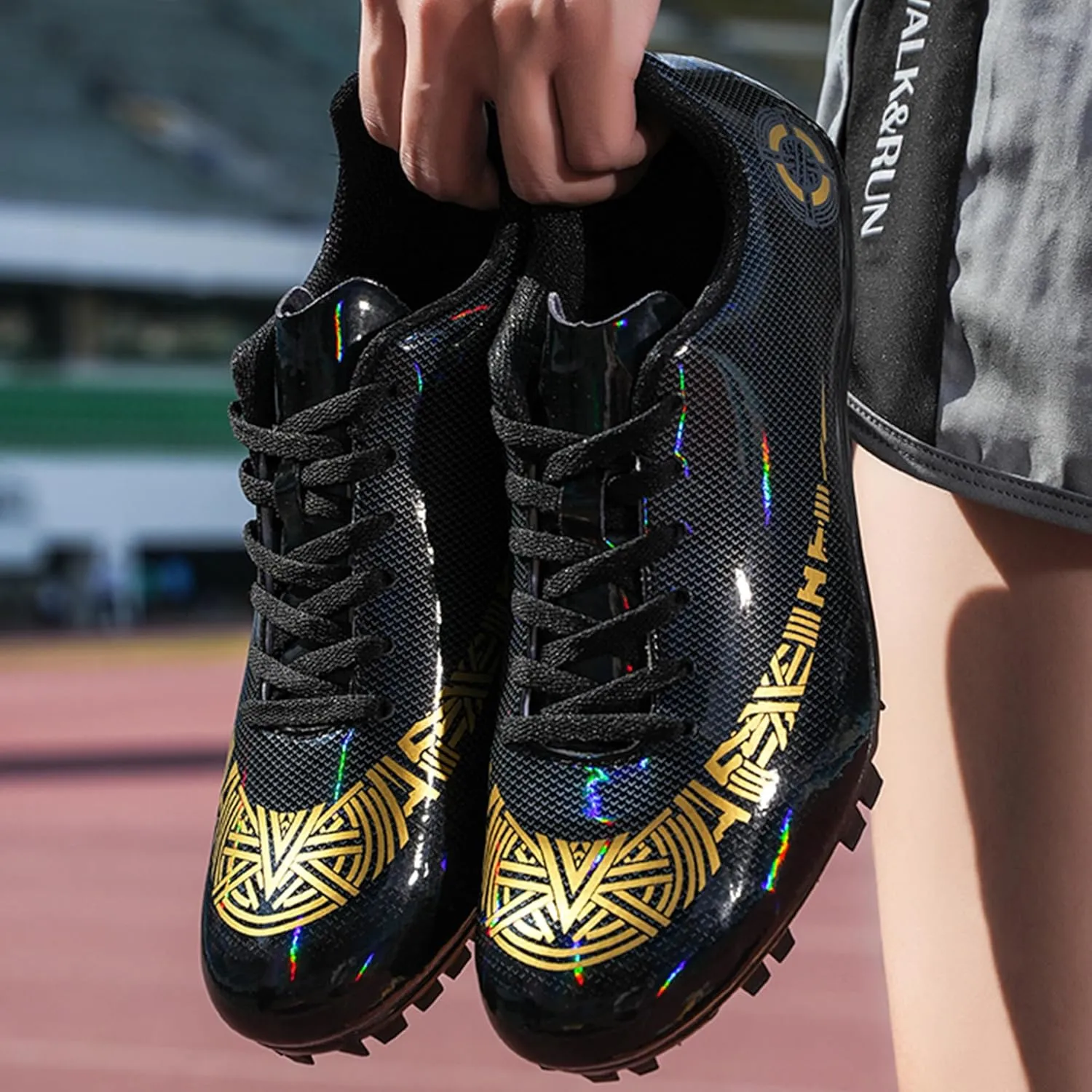 UYO Men's Track Shoes Spikes Sprint Sneakers Athletic Race Jumping Breathable Training Lightweight Track Cleats for Men