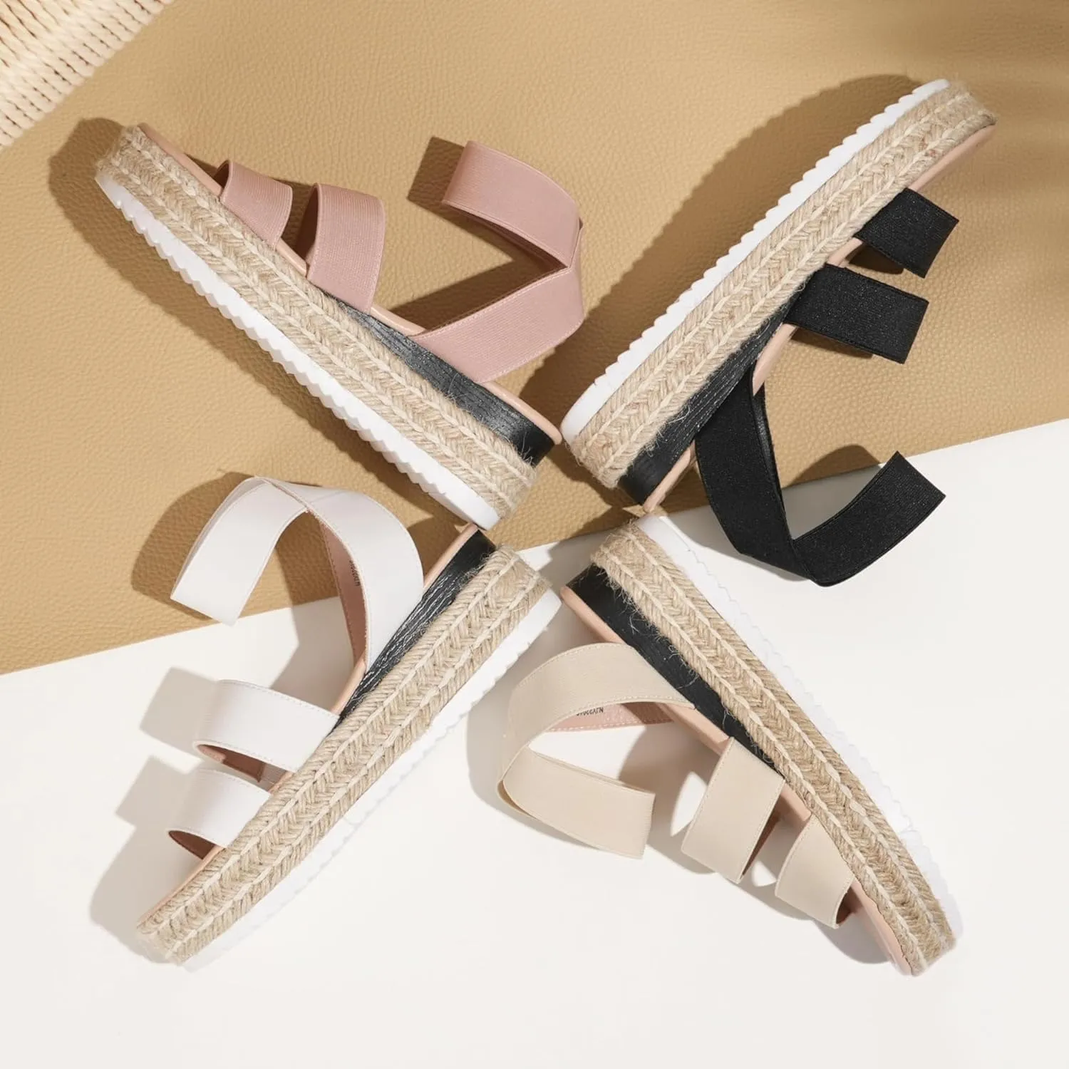 Vepose Women's 876 Cute Platform Wedge Sandals Open Toe, Espadrilles Sandals with Double Elastic Strap