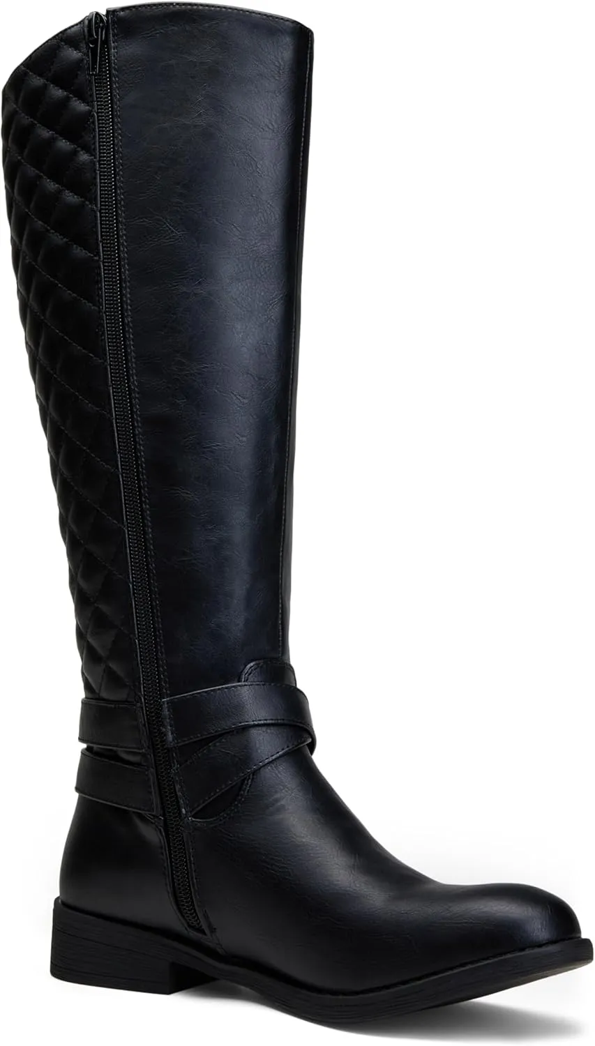 Vepose Women's 949 Knee High Boots,Tall Riding Boots Low Heel with Wide Calf