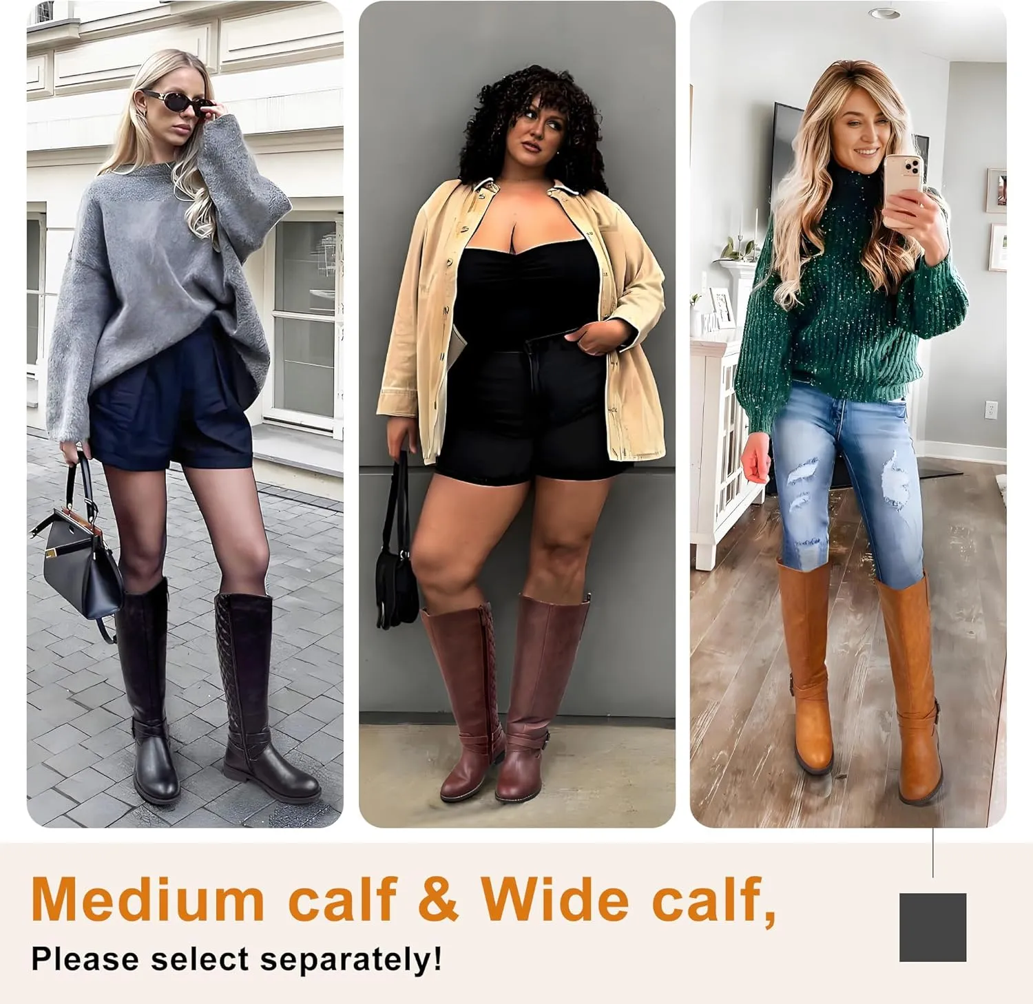 Vepose Women's 949 Knee High Boots,Tall Riding Boots Low Heel with Wide Calf
