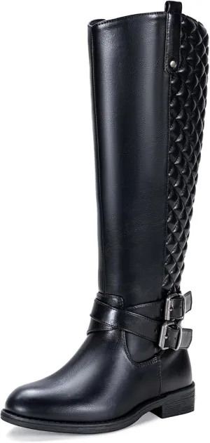 Vepose Women's 949 Knee High Boots,Tall Riding Boots Low Heel with Wide Calf