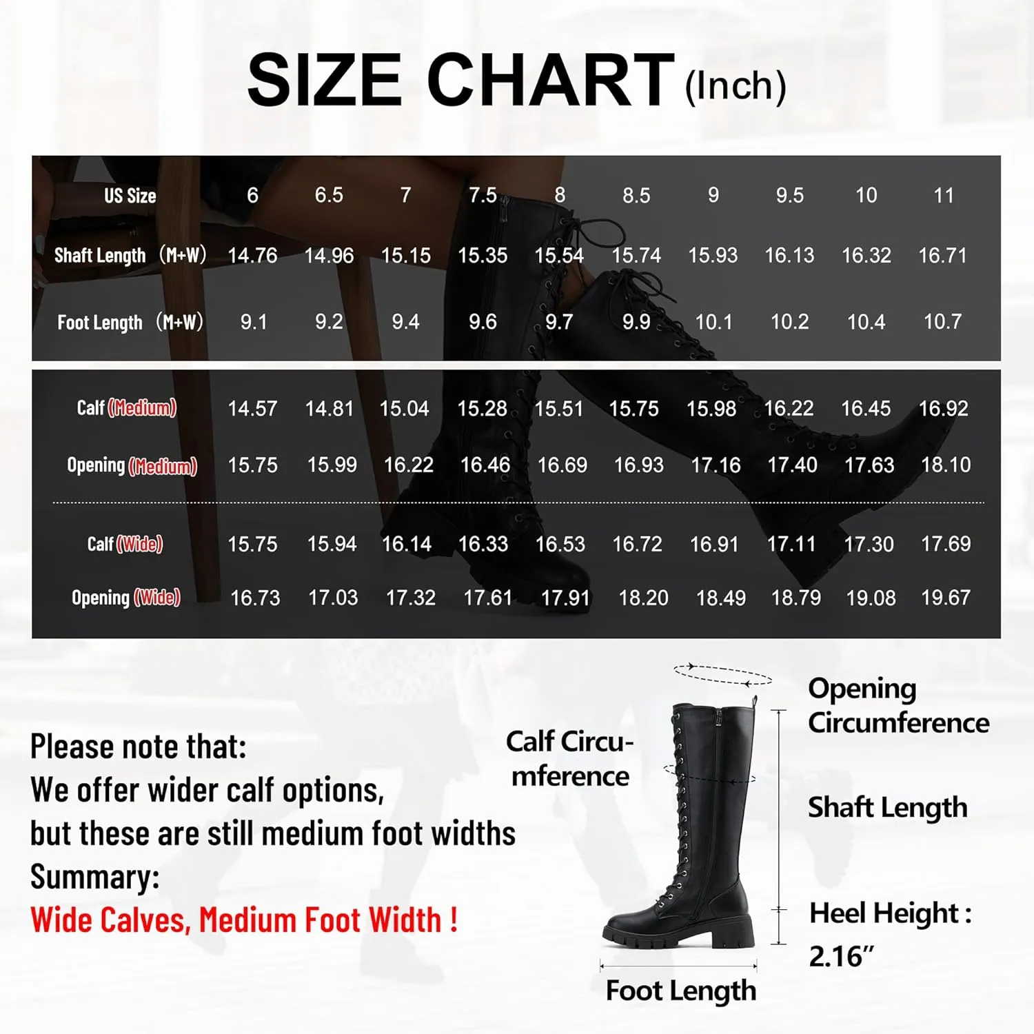 Vepose Women's 953 Lace Platform Combat Knee High Boots with Comfort Chunky Heel