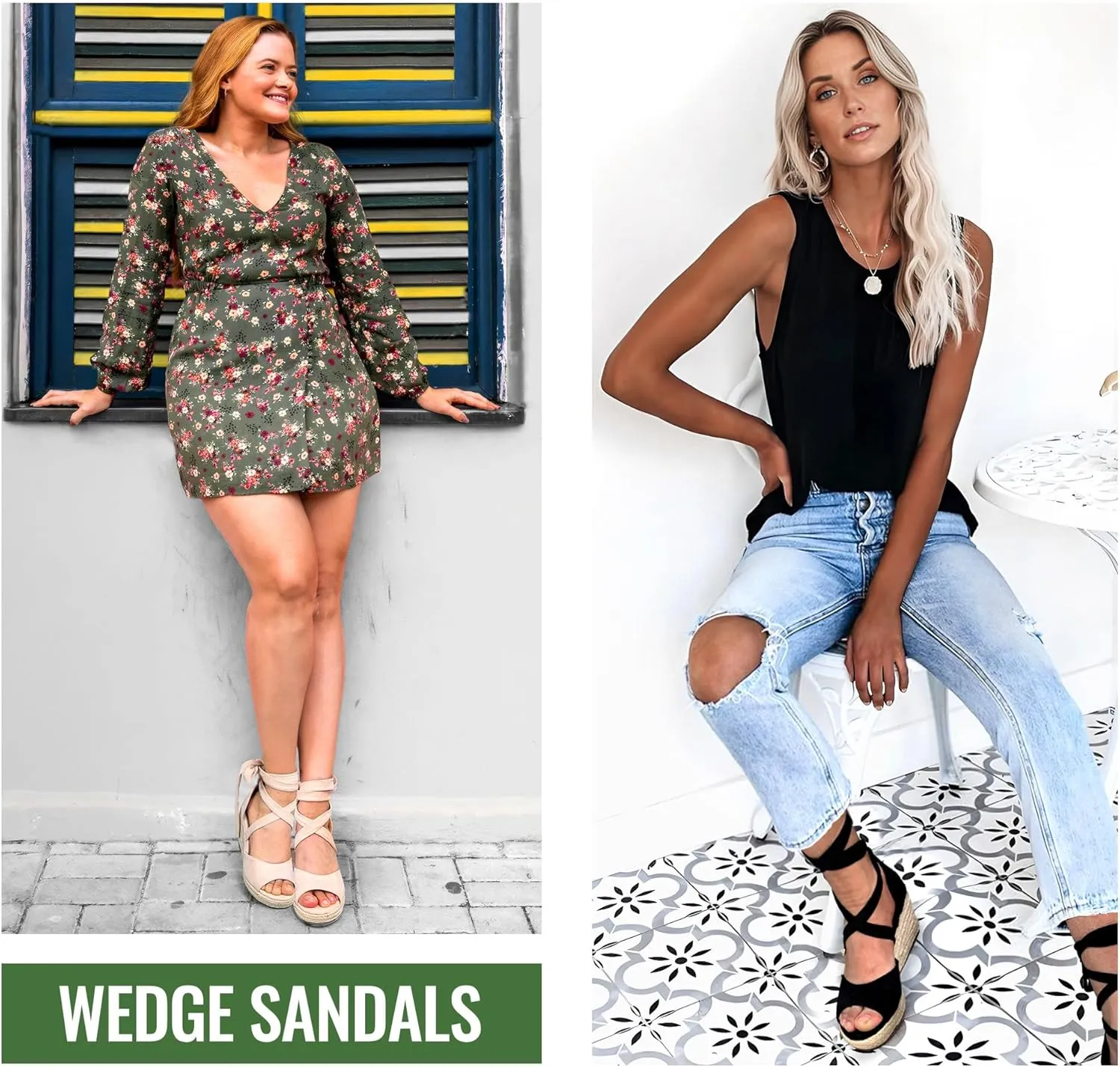 Vepose Women's Platform Wedge Sandals Rome Espadrilles Open Toe High Heel Sandals for Women with Lace-Up
