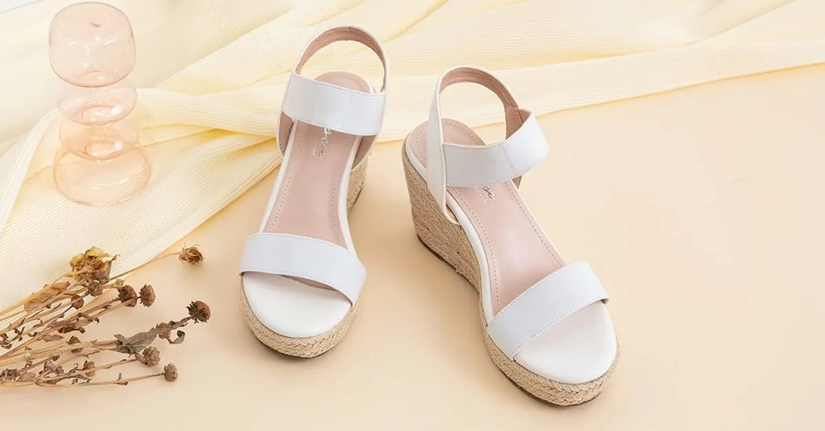 Vepose Women's Wedge Sandals Platform Espadrilles Sandals Elasitc Ankle Strap Open Toe 881 Sandals with 3.5" Inchs High Heel Summer Shoes