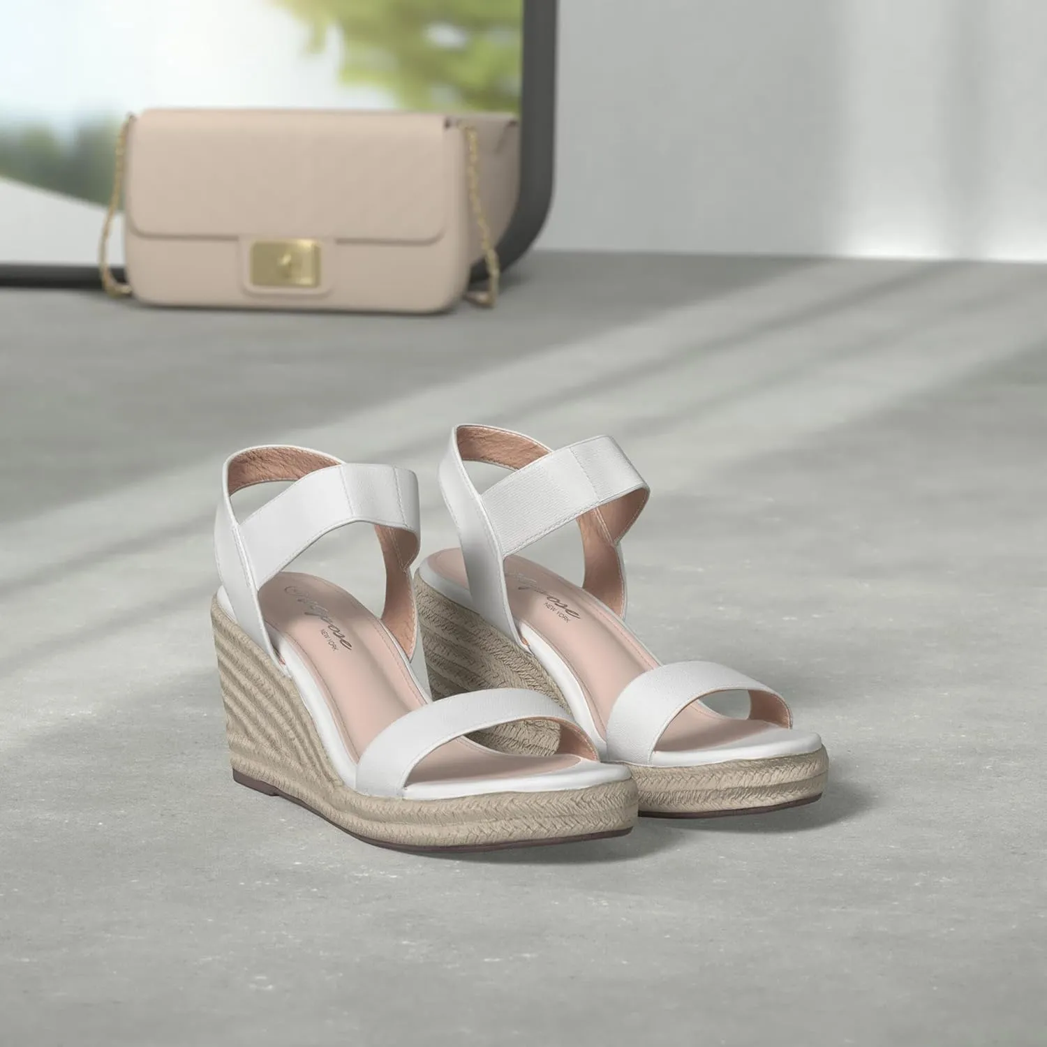 Vepose Women's Wedge Sandals Platform Espadrilles Sandals Elasitc Ankle Strap Open Toe 881 Sandals with 3.5" Inchs High Heel Summer Shoes