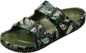 VICT POPU Womens Sandals Adjustable Double Buckle Strap Waterproof EVA Flat Slides