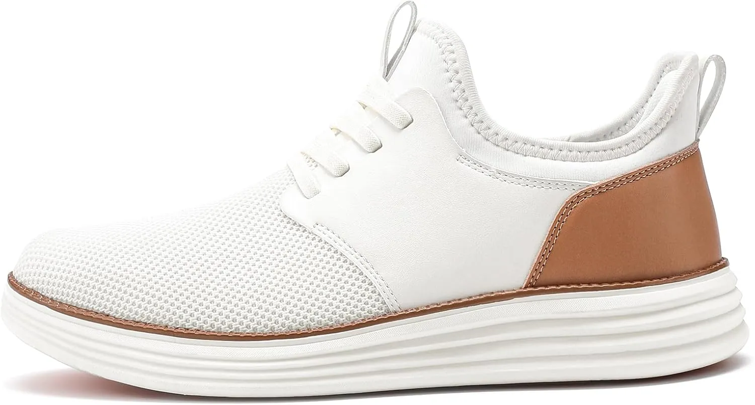 VILOCY Mens Slip On Casual Dress Shoes Hands Free Laceless Fashion Sneakers Comfortable Mesh Tennis Walking Shoes