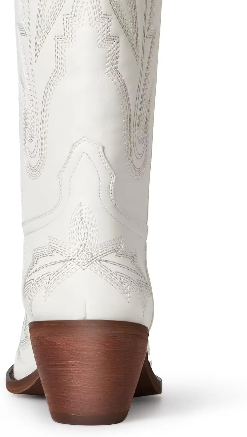 vimitty Fashion Embroidered Western Cowboy Boots for Women Ankle High Western Mid Calf Chunky Heel Pointed Toe Country Boots