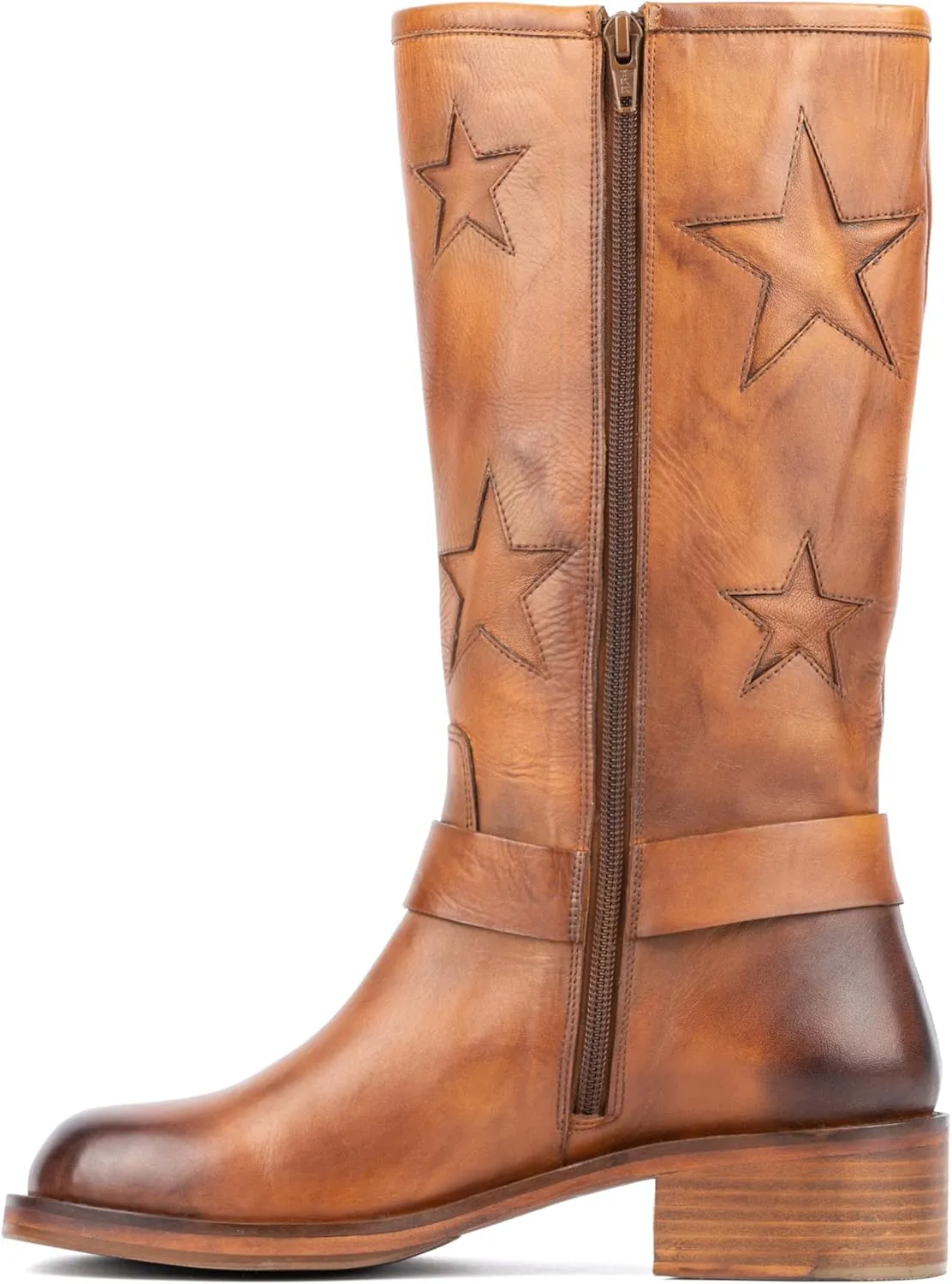 VINTAGE FOUNDRY CO. EST. 2014 Womens Mathilde Tall, Square Toe Boots, Cotton Lining, Block Heels Leather Outsole