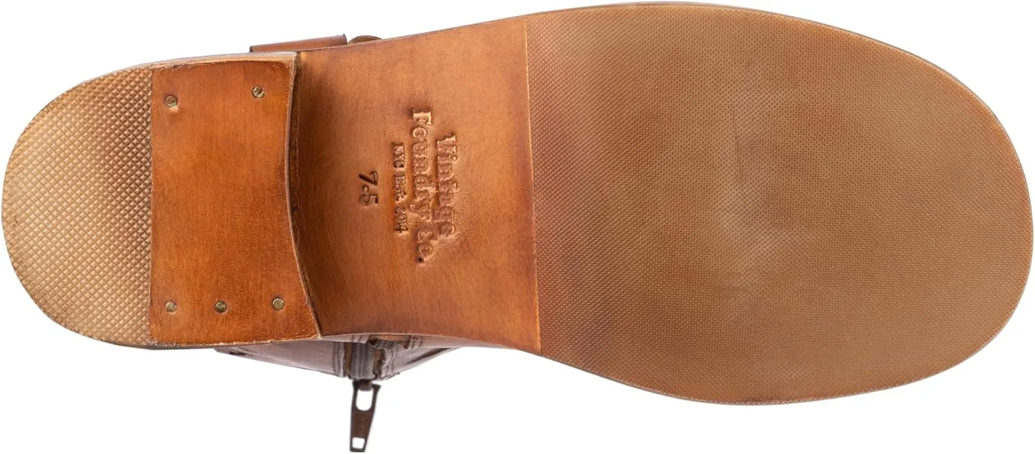 VINTAGE FOUNDRY CO. EST. 2014 Womens Mathilde Tall, Square Toe Boots, Cotton Lining, Block Heels Leather Outsole