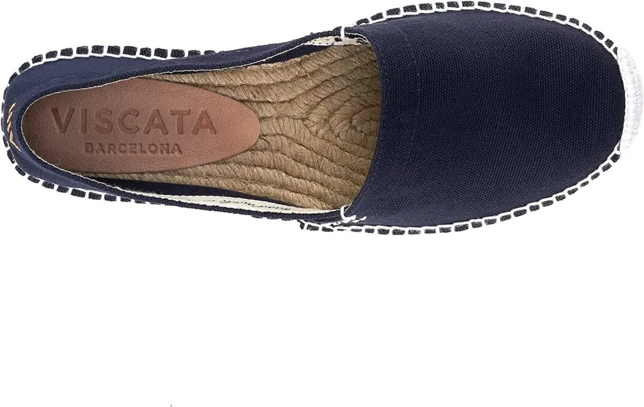 VISCATA Begur Canvas Slip On Espadrilles Handmade 2 ½” Heel Men's Espadrilles with Breathable Cotton Canvas and 100% Natural Jute Insole for All Casual Occasions