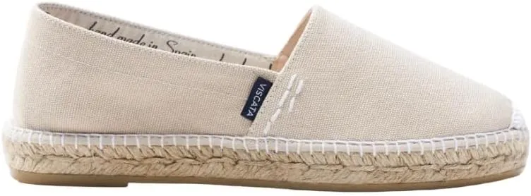 VISCATA Llafranc Canvas Espadrille Flats with Traditional White Stitching Soft Breathable Cotton Canvas and 100% Natural Jute Midsole for All Casual Occasions