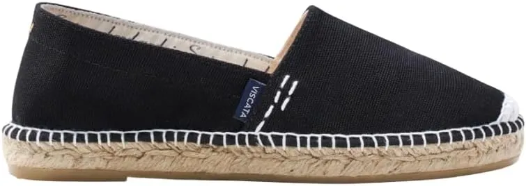 VISCATA Llafranc Canvas Espadrille Flats with Traditional White Stitching Soft Breathable Cotton Canvas and 100% Natural Jute Midsole for All Casual Occasions