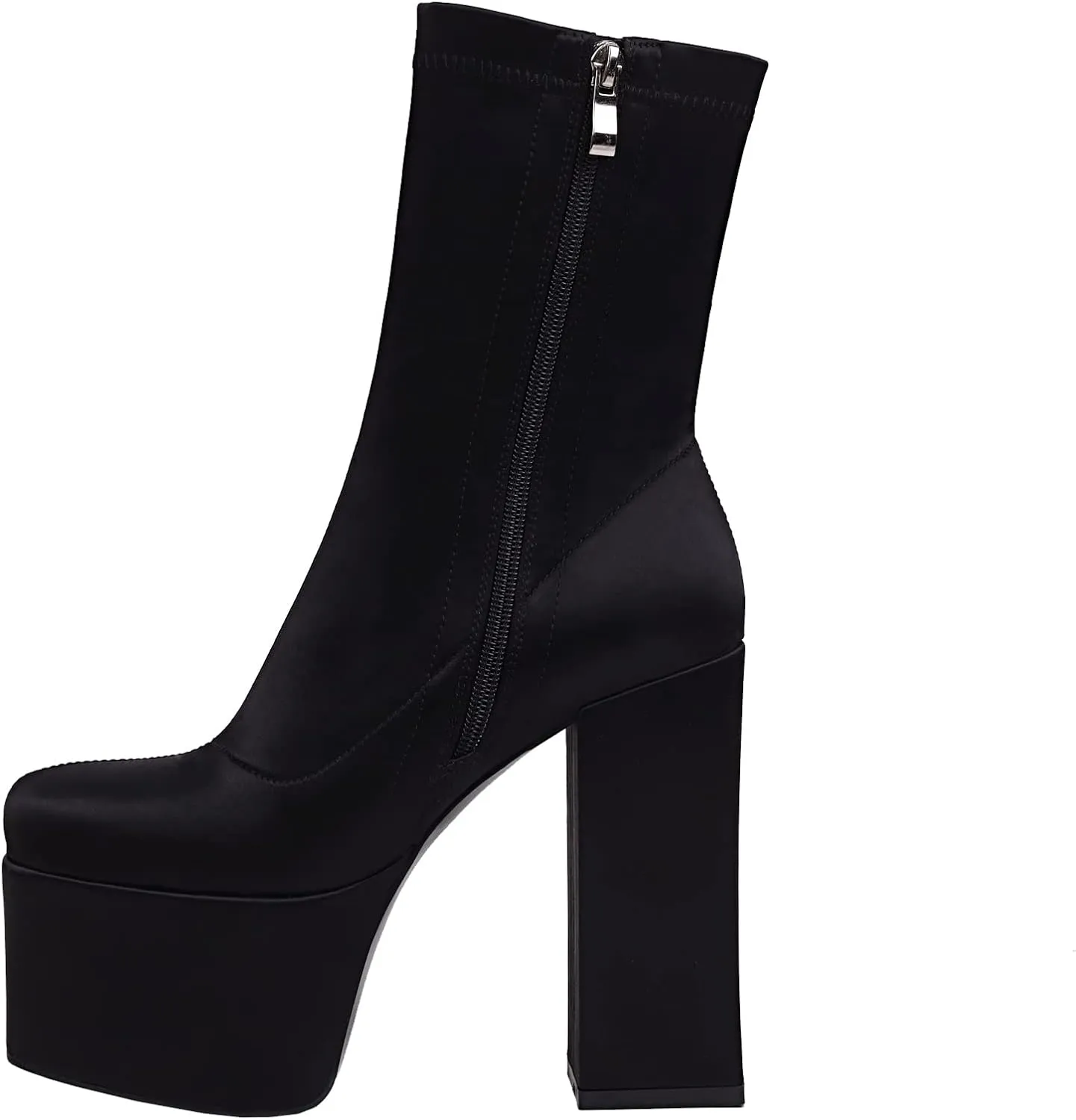 vivianly Women's Platform Ankle BootsHigh Chunky Heel Mid-Calf Boots