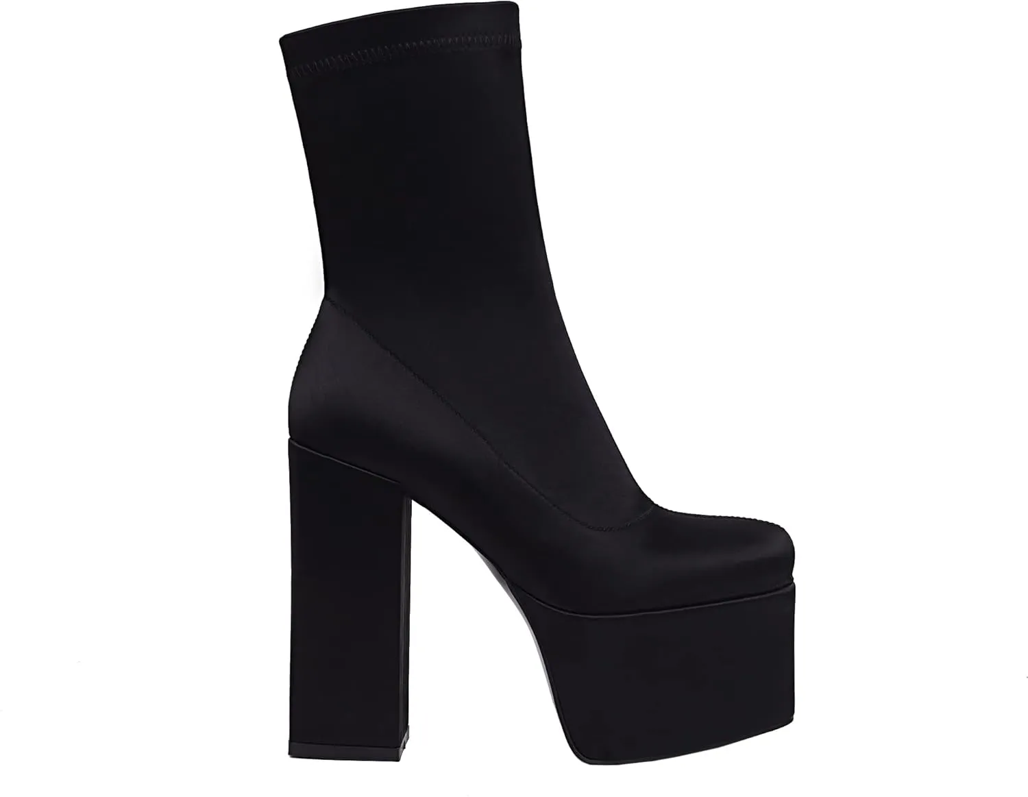 vivianly Women's Platform Ankle BootsHigh Chunky Heel Mid-Calf Boots