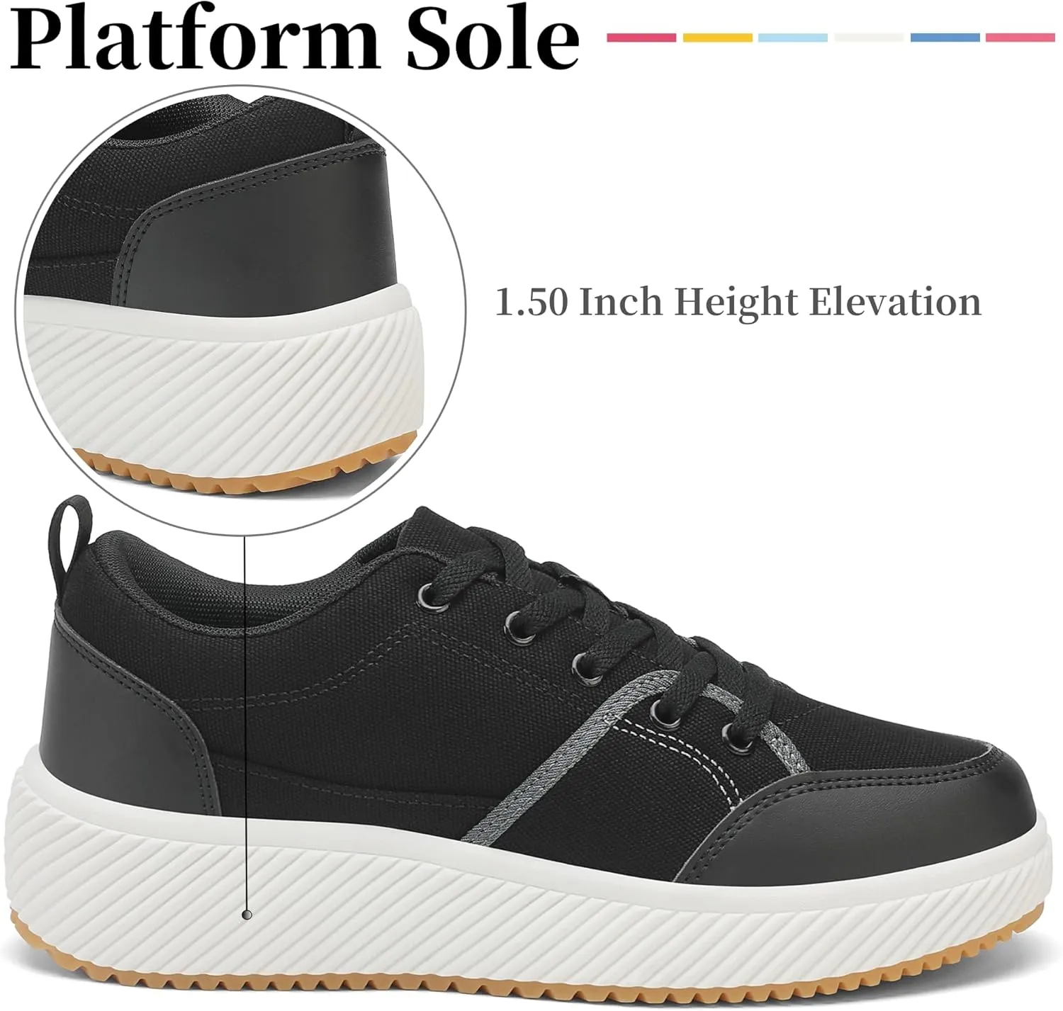 VZQ Platform Sneakers for Women,Comfortable Low Top Braided Womens Chunky Sneakers Casual Classic Tennis Shoes for Walking
