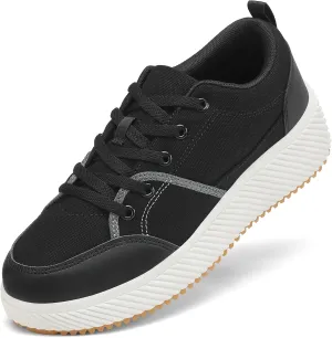 VZQ Platform Sneakers for Women,Comfortable Low Top Braided Womens Chunky Sneakers Casual Classic Tennis Shoes for Walking