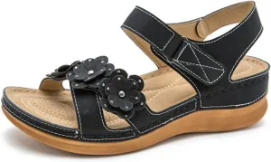 Walking Orthotic Orthopedic Sandals for Women Comfortable Dressy Casual Shoes Platform Wedges Sandal Orthopedic Arch Support Shoes with Adjustable Hook Loop