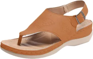 Wedge Sandals for Women Arch Support Orthopedic Sandal Comfortable Beach Flip Flops Dressy Casual Summer Low Heel Sandals Fashion Walking Wedges with Adjustable