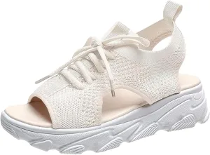 Wedge Sandals for Women Orthopedic Slide Sport Sandals Open Toe Summer Dressy Platform Sandal Arch Support Wide Width Shoes Comfy Sports Knit Sandal Soft Sole Fashion Trendy Dressy Shoes 2025