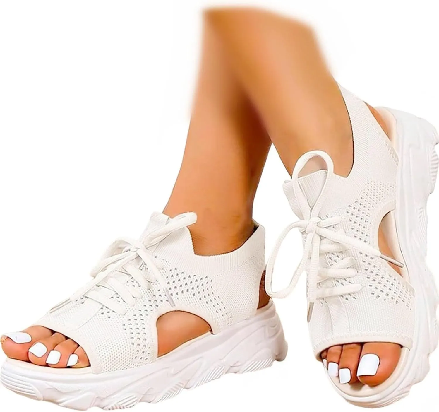 Wedge Sandals for Women Orthopedic Slide Sport Sandals Open Toe Summer Dressy Platform Sandal Arch Support Wide Width Shoes Comfy Sports Knit Sandal Soft Sole Fashion Trendy Dressy Shoes 2025