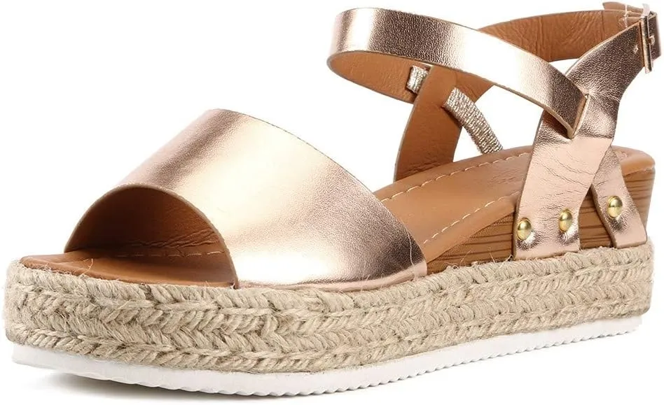 Wedge Sandals for Women Wide,2020 Fashion Wedge Ankle Buckle Sandals Summer Beach Sandals Open Toe Espadrille Platform