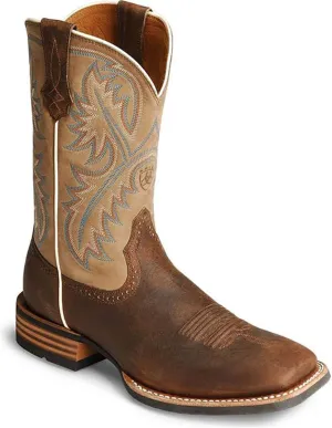 Western Cowboy Boots for Men Boot Embroidery Shoes Square Toe Mid Calf