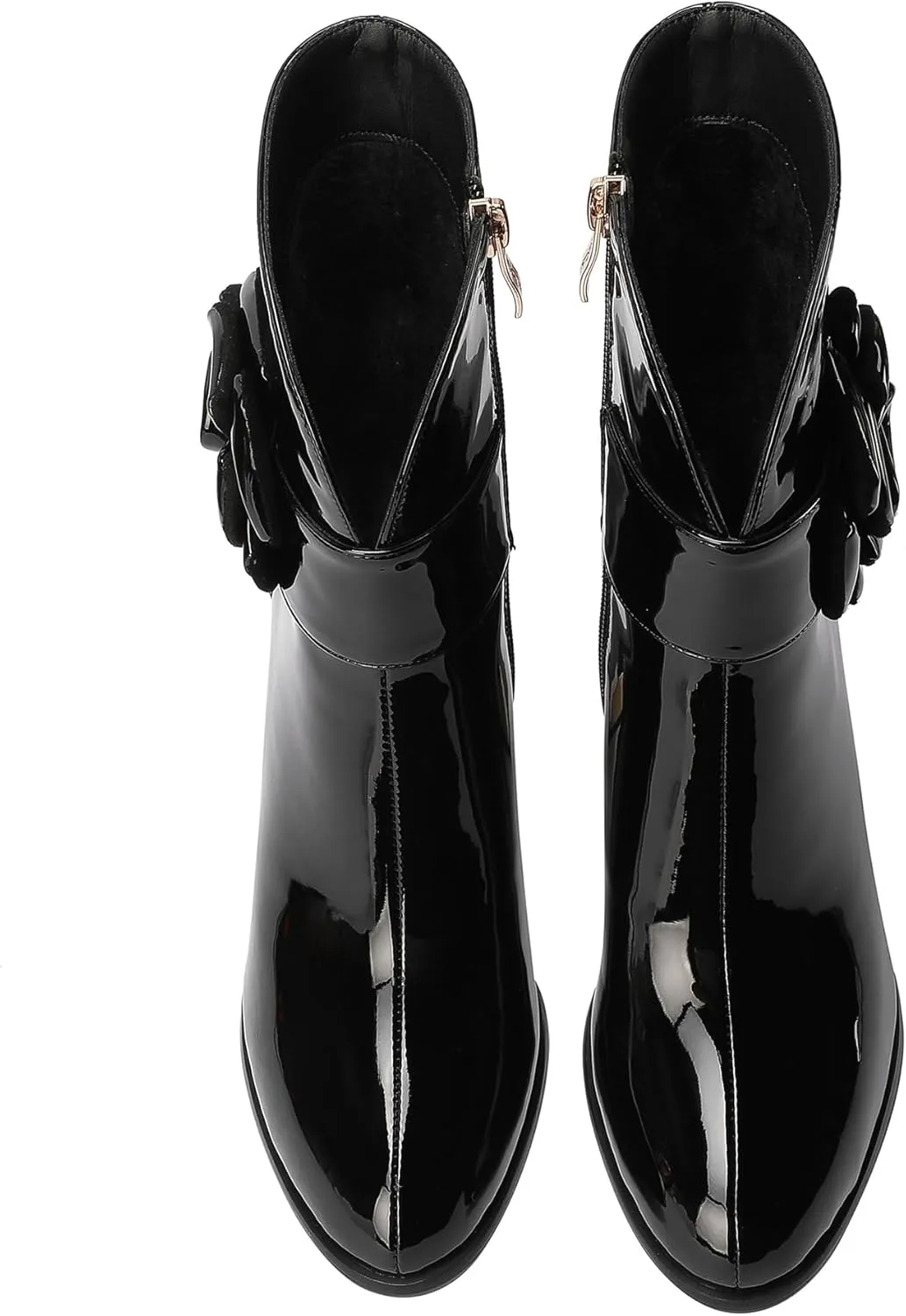 Western Gladiator Boots For Women Winter Ankle Extra Wide Calf Booties Botas Para Mujer Chelsea Leather Chunky Block Dress Combat Warm Lined Cowboy Cowgirl Ladies High Heels