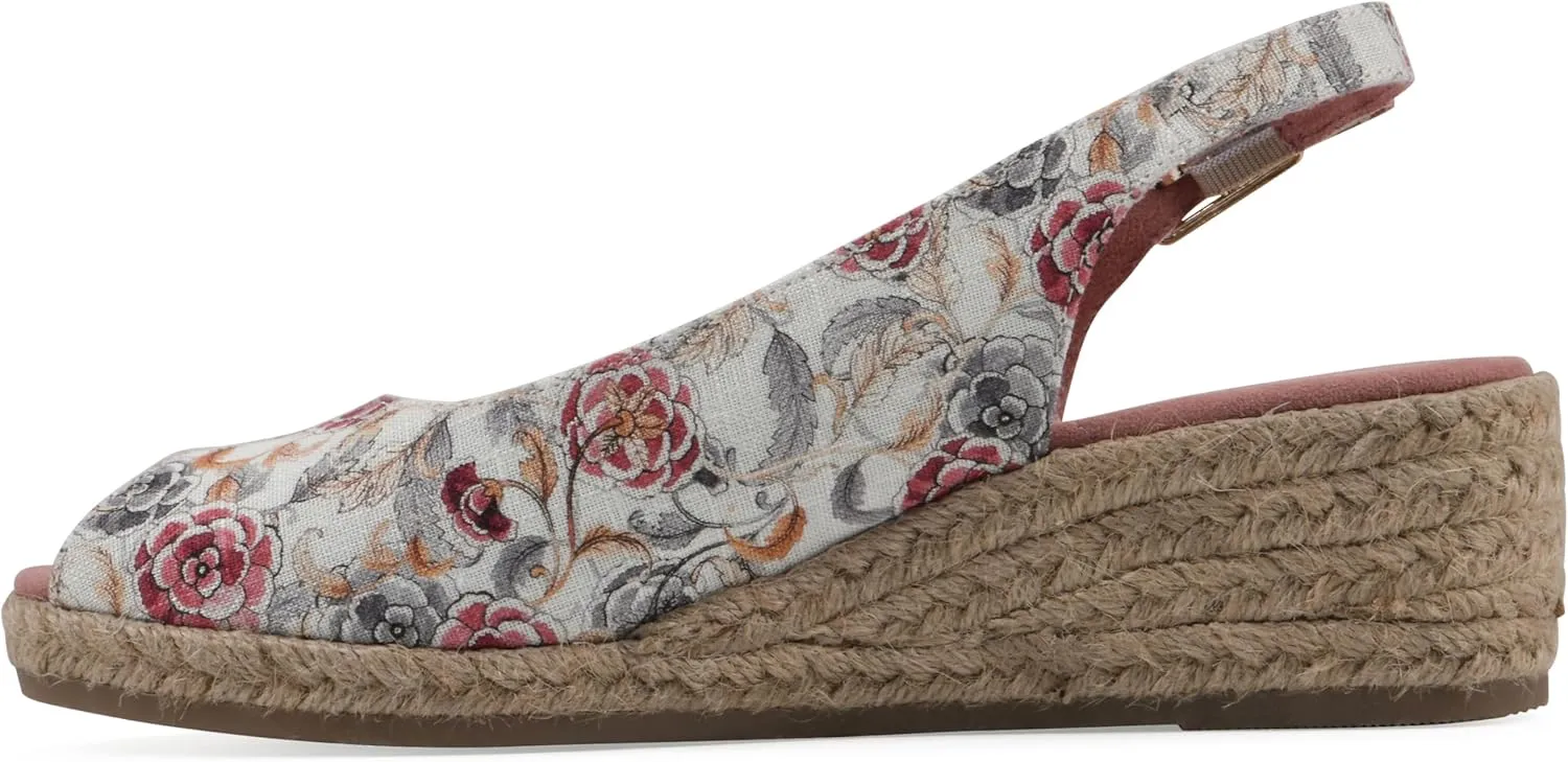 WHITE MOUNTAIN Women's Maize Sling-Back Mini-Heel Espadrille Sandal