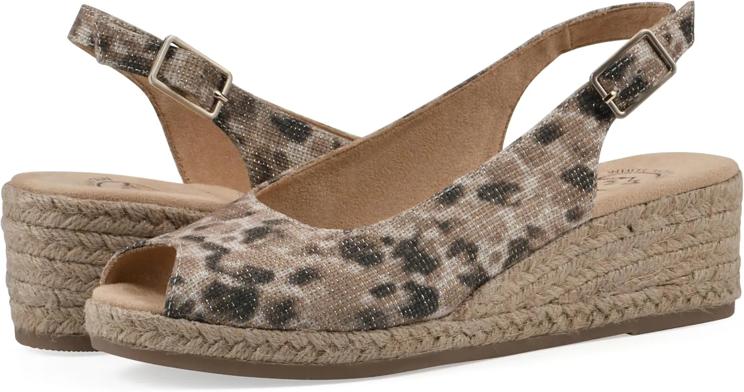 WHITE MOUNTAIN Women's Maize Sling-Back Mini-Heel Espadrille Sandal