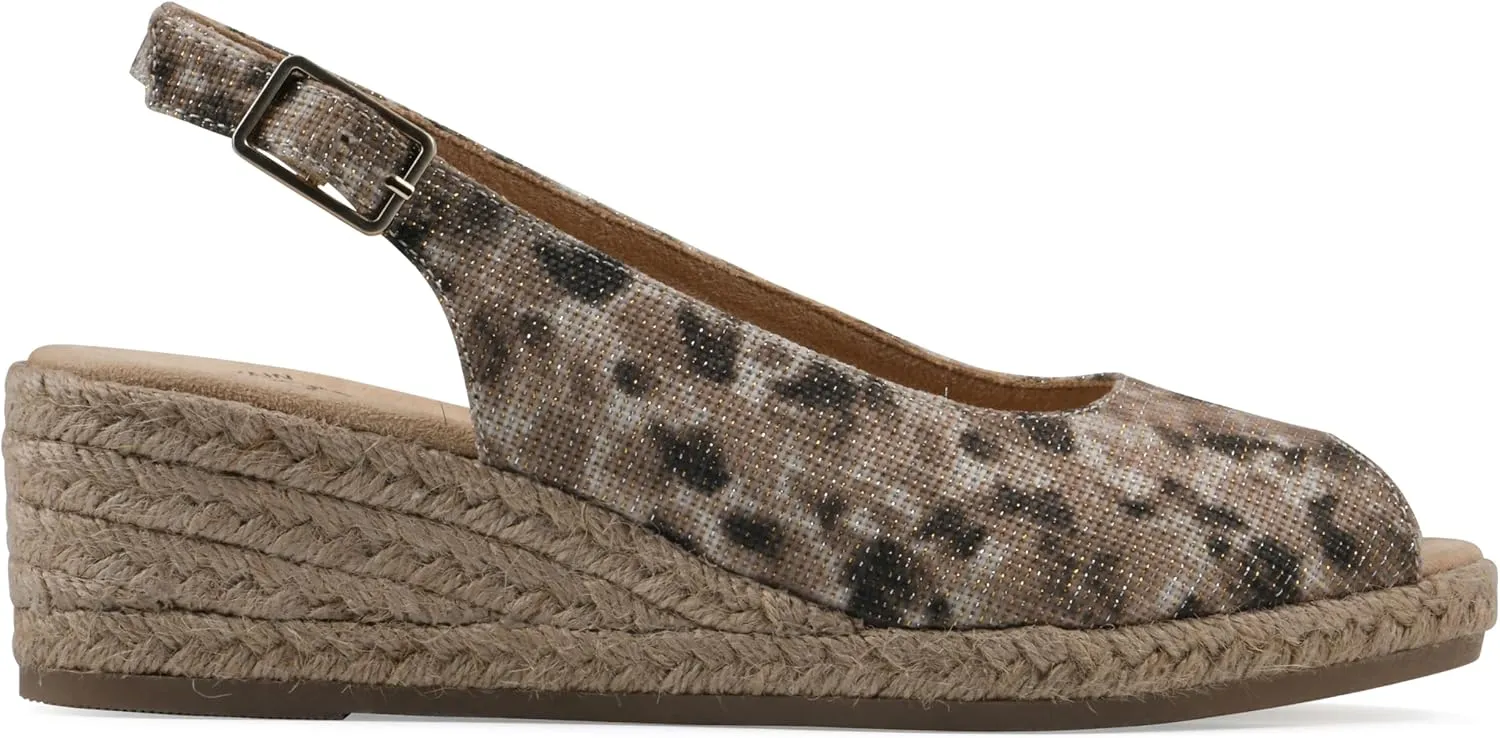WHITE MOUNTAIN Women's Maize Sling-Back Mini-Heel Espadrille Sandal