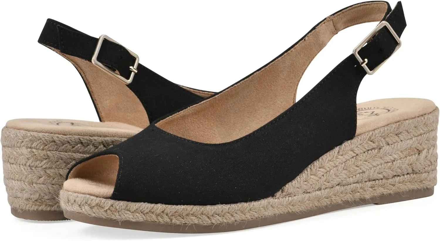 WHITE MOUNTAIN Women's Maize Sling-Back Mini-Heel Espadrille Sandal